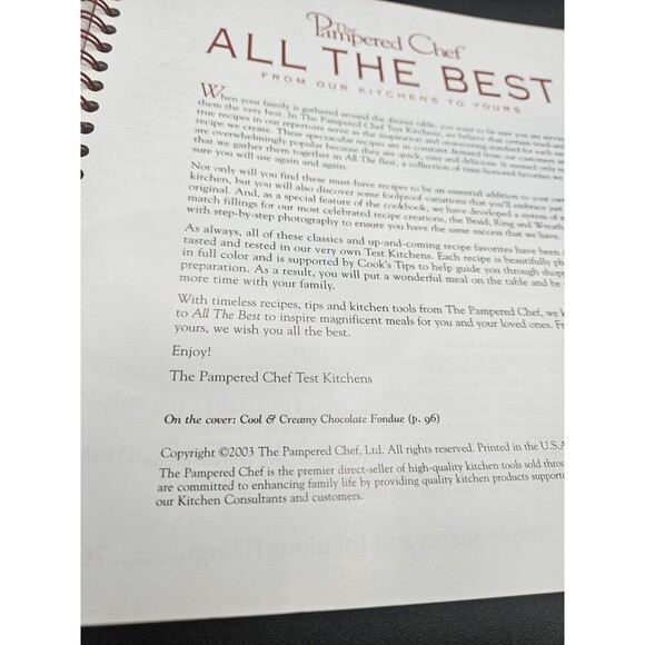Pampered Chef Cookbooks All the Best & Simply Sweet Food Recipes Spiral Bound - Picture 3 of 4